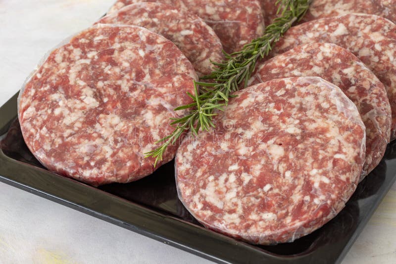 Packaged Raw Beef Burger Meat. Close Up Stock Image Image of barbecue