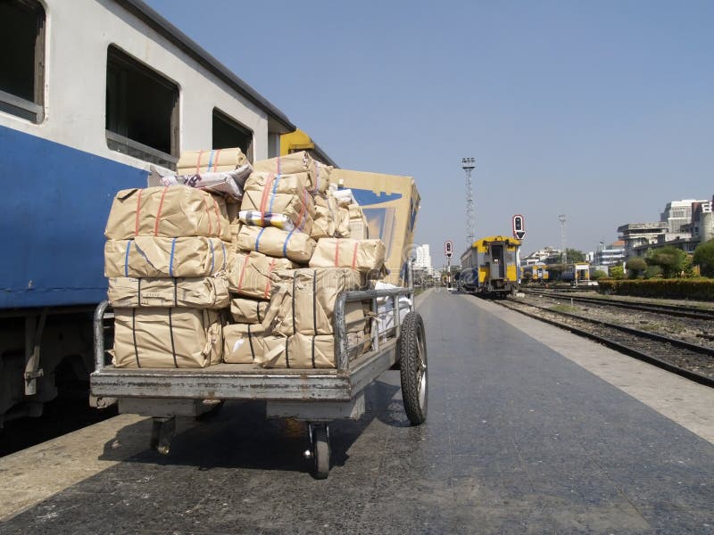 Packages at a railway station