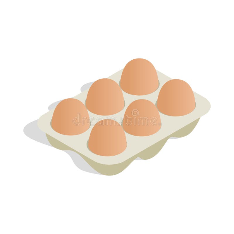 Packaging for eggs icon, isometric 3d style