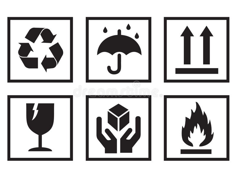 Download Packaging Symbols stock vector. Illustration of elements ...