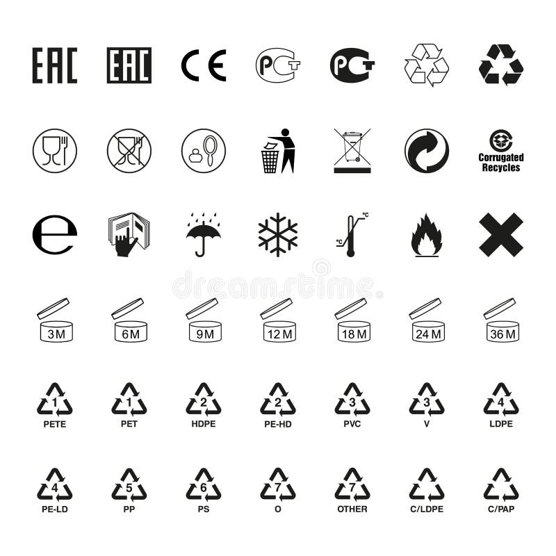 Packaging Symbols Set, Vector Stock Vector - Illustration of dangerous ...