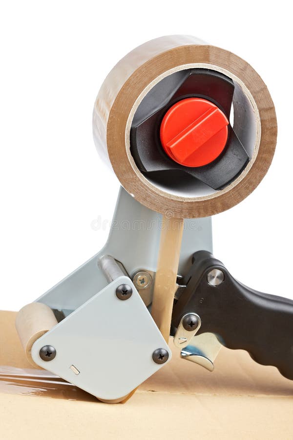 Packaging Tape Dispenser and Shipping Box Stock Photo Image of carton, cardboard 14045062