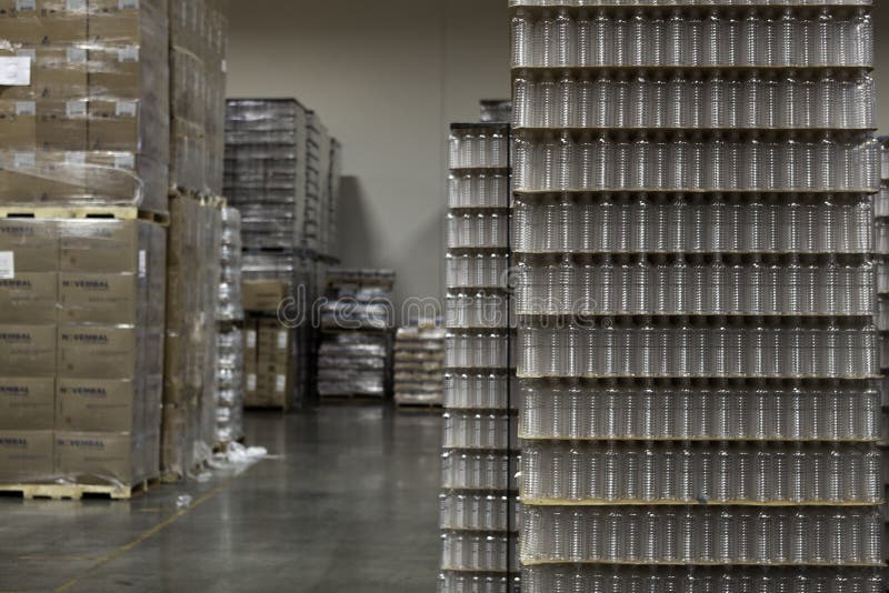 Packed Bottled Water Kept in Warehouse Stock Photo Image of