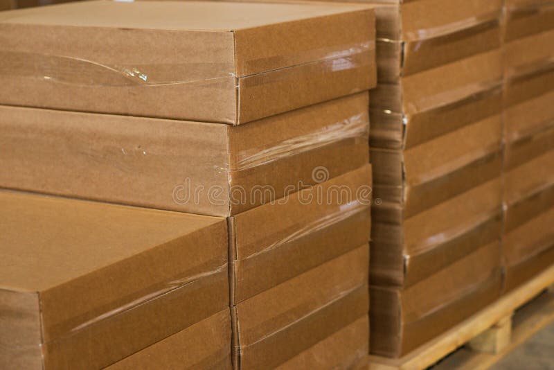 Packed brown boxes stock image. Image of cargo, warehouse 94898961