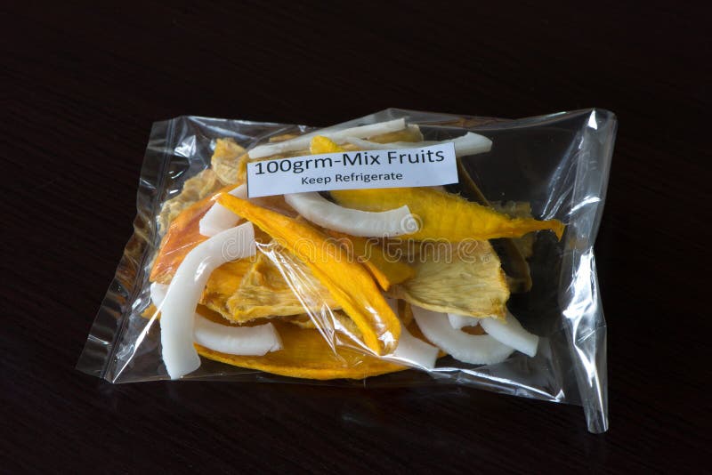 Packed of Mixed Dehydrated Fruits Stock Photo Image of crispy, eating