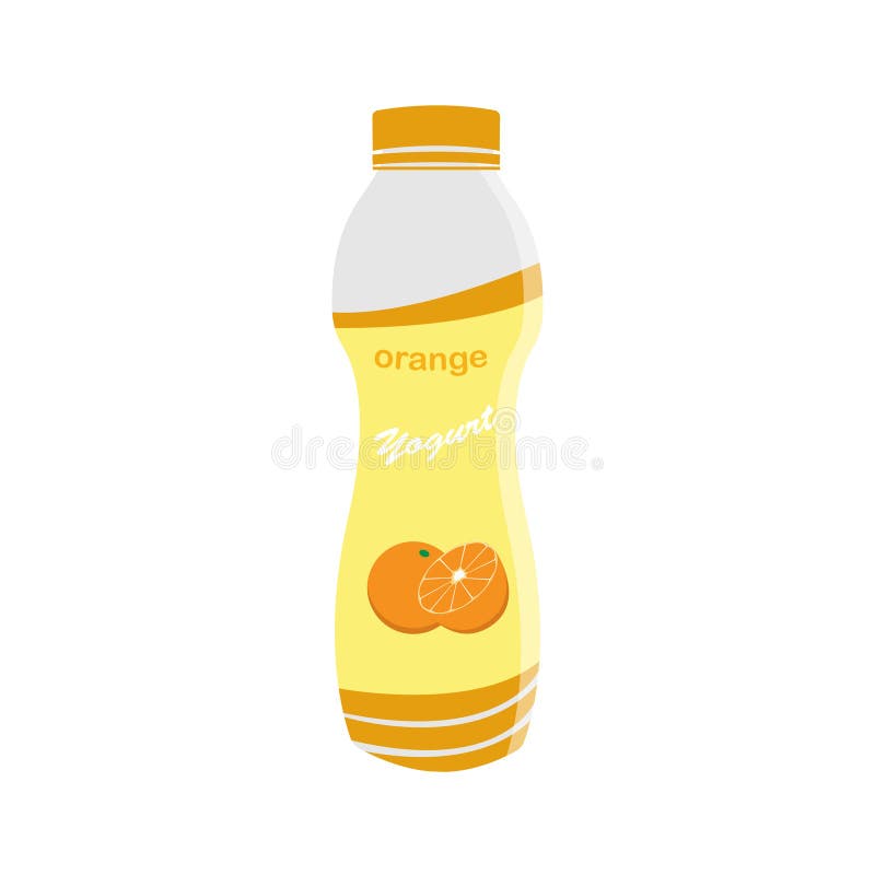 Packing Yogurt with a Teaspoon. Orange Flavored Yogurt Stock Illustration Illustration of diet