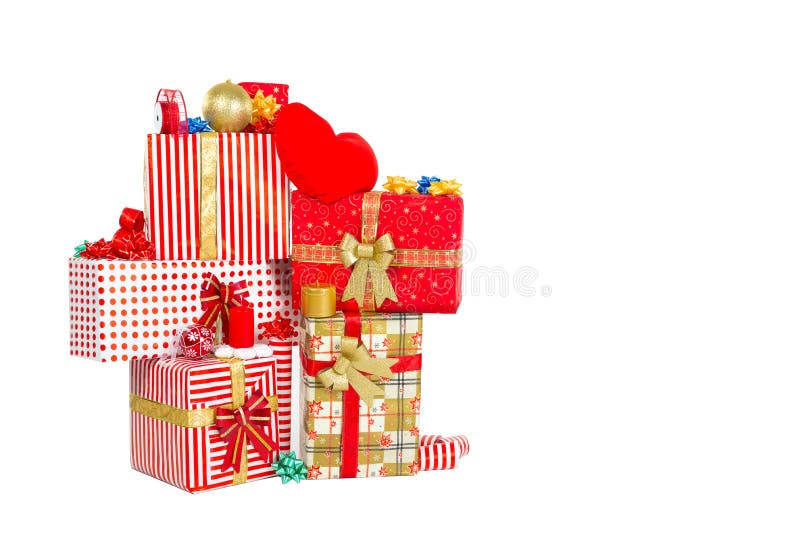 Packs and Christmas presents royalty free stock photography Packs and Christmas presents royalty free stock photography