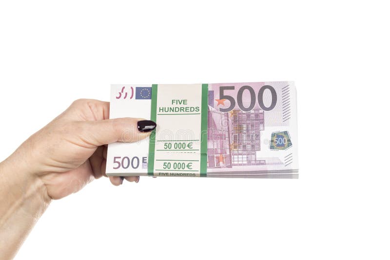 Pacote de euro- dinheiro na mão fêmea imagens de stock royalty free Pacote de euro- dinheiro na mão fêmea imagens de stock royalty free