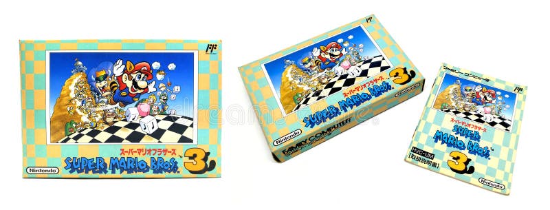 Pacote super de Mario Bros 3 isolado no fundo branco fotografia de stock Pacote super de Mario Bros 3 isolado no fundo branco fotografia de stock