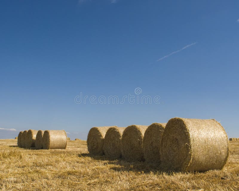 Pacotes de feno, paisagem rural idílico fotos de stock royalty free Pacotes de feno, paisagem rural idílico fotos de stock royalty free