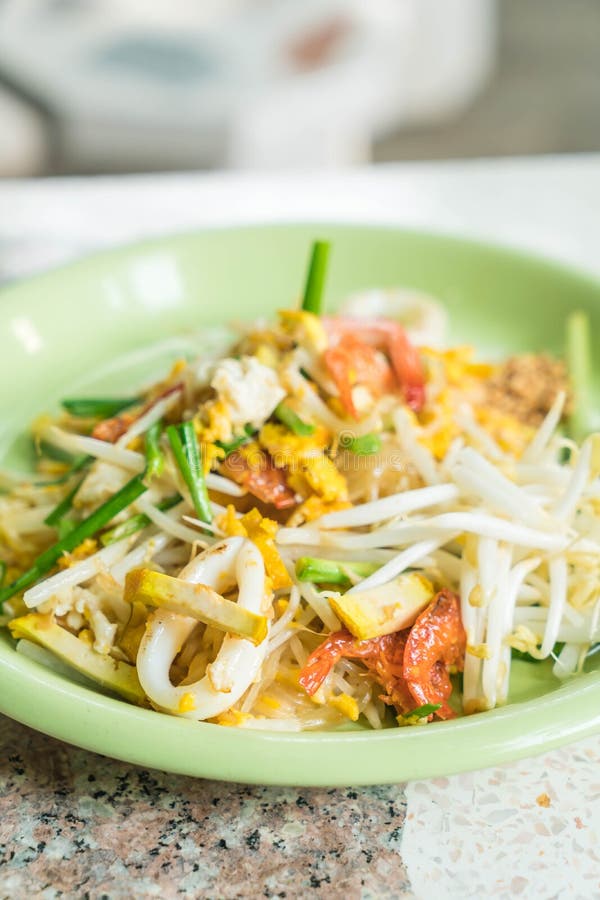 Pad Thai , Stir-fried Noodles in Thai Style Stock Photo - Image of