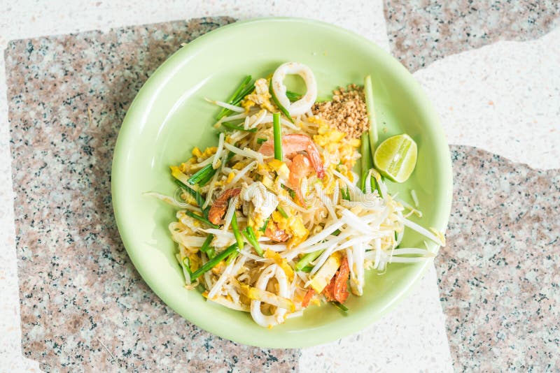 Pad Thai , Stir-fried Noodles in Thai Style Stock Photo - Image of