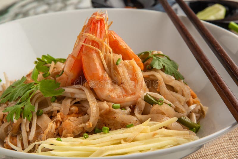 Pad Thai. Thai Style Noodles Stock Image Image of diet, closeup