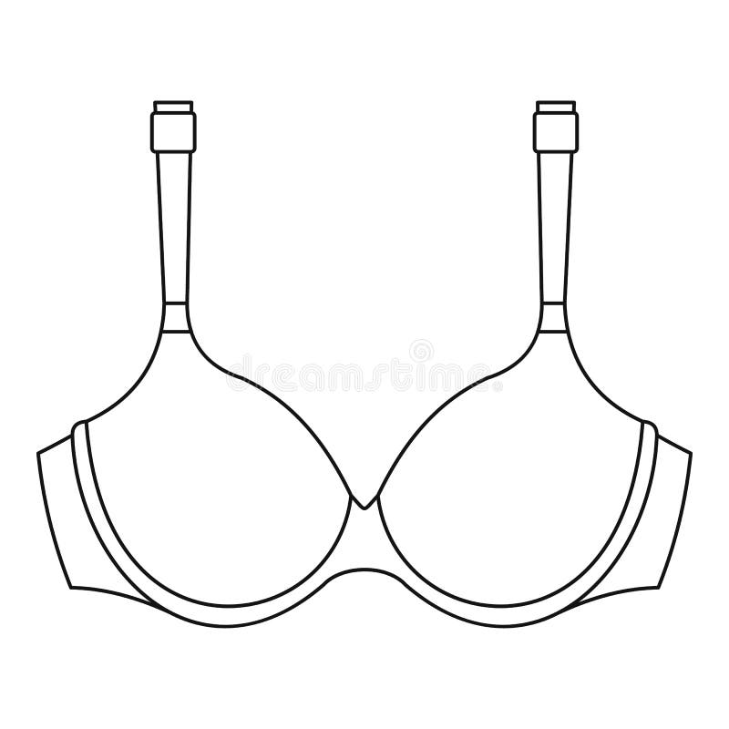 Padded Bra Icon, Outline Style Stock Vector Illustration of bikini, lady 86382533