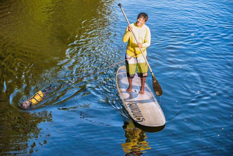 Paddle boarding royalty free stock photography Paddle boarding royalty free stock photography