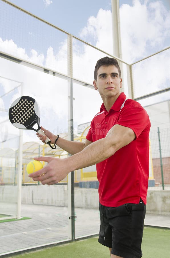 Paddle tennis player stock image. Image of playing, adult 35087523