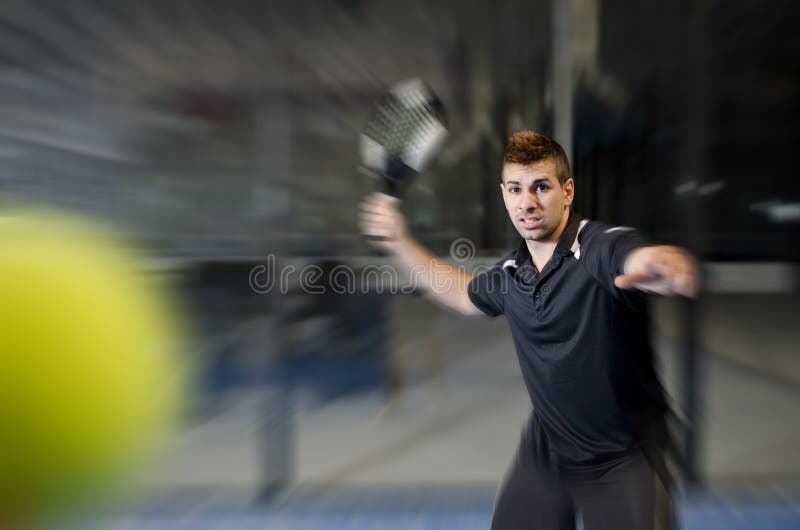 Paddle tennis player stock image. Image of padel, indoor 38639693