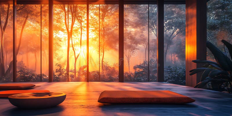 Paddleboard Sunrise paisible sur un lac MirrorLike pour une évasion rafraîchissante et méditative illustration libre de droits