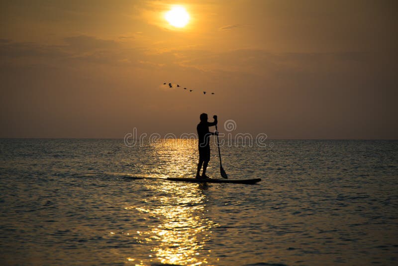 Paddleboardstrand royalty-vrije stock fotografie Paddleboardstrand royalty-vrije stock fotografie