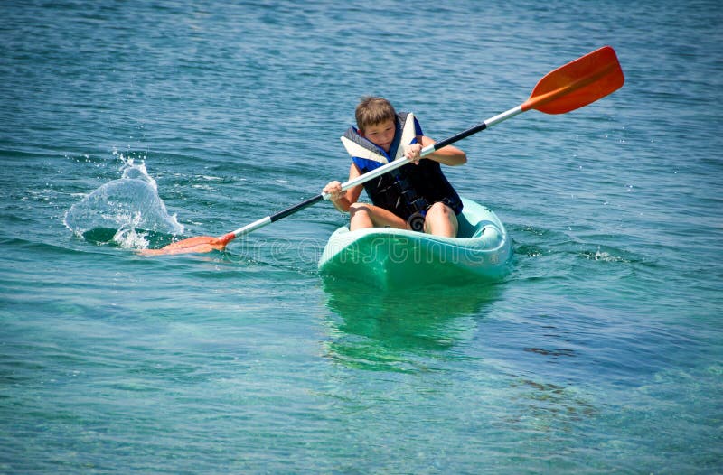 Paddling hard the kayak royalty free stock images Paddling hard the kayak royalty free stock images