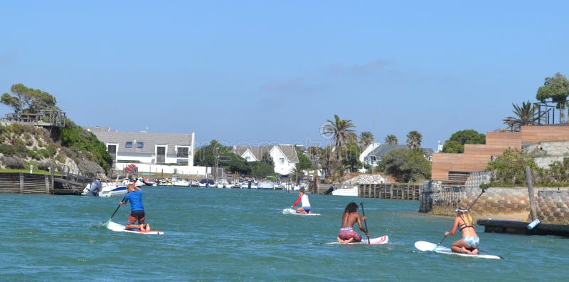 Paddling with friends in St Francis bay. Paddling with friends in St Francis bay