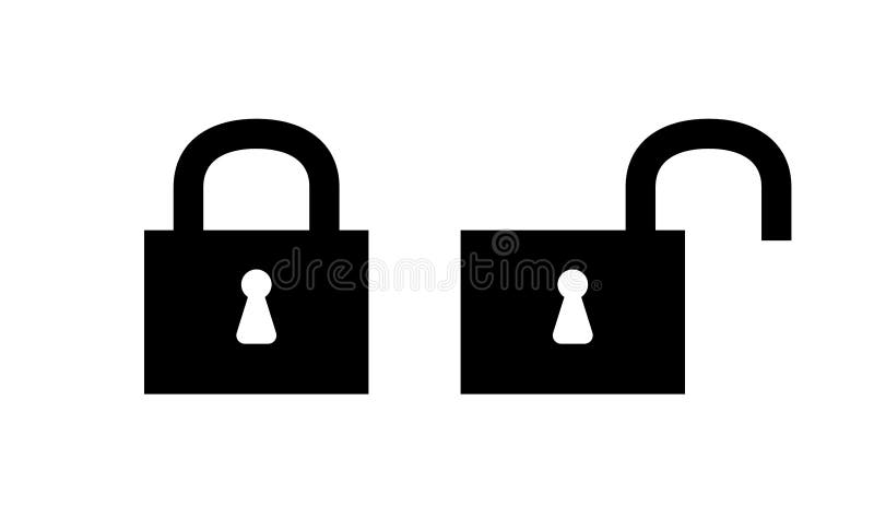 Locked and Unlocked Gold Locks with Keys Stock Vector