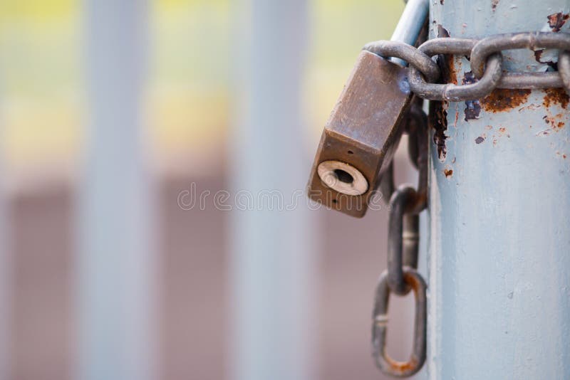 Padlock chain lock a safety concept. royalty free stock photo