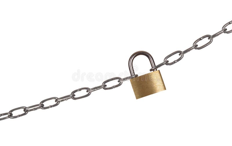 The padlock and chains isolated on a white background Stock Vector by  ©urfingus 129428140