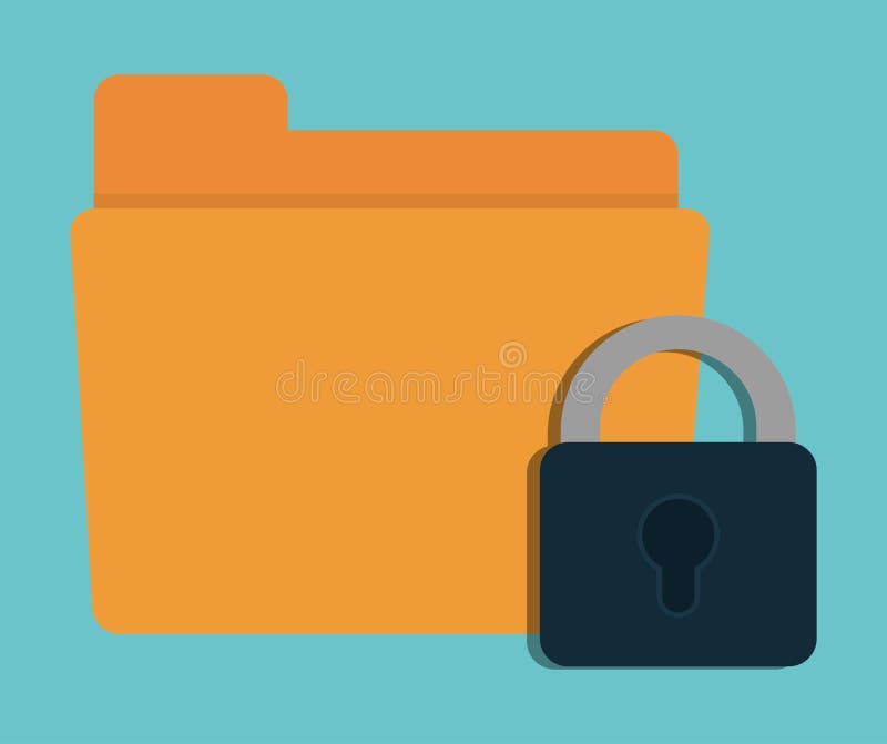 Padlock file cyber security system design stock illustration Padlock file cyber security system design stock illustration