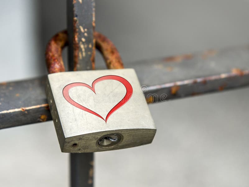 Padlock with heart icon stock photo. Image of feeling 72161620