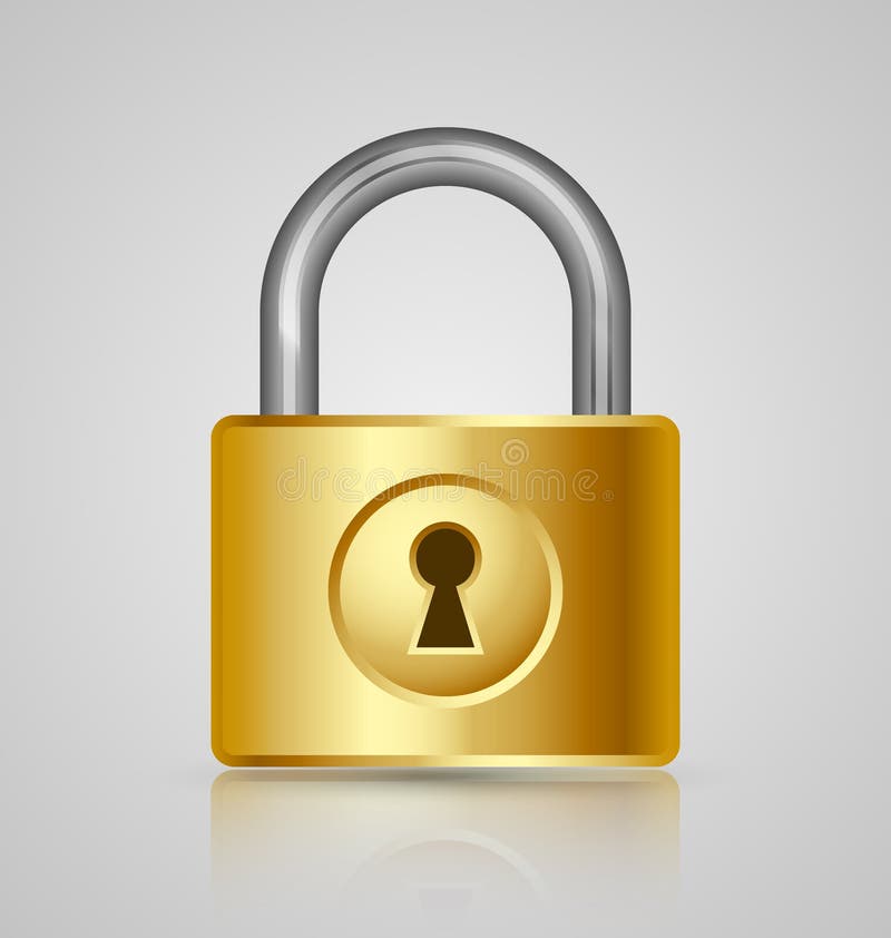 Padlock icon stock vector. Illustration of chrome, keyhole 26510640