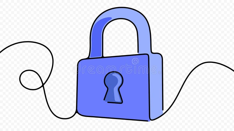 Padlock lock cybersecurity and security graphic design privacy protection secure safety vector iilustration ilustração do vetor
