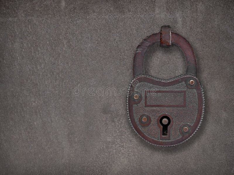 Padlock на ржавой стальной пластине стоковая фотография rf