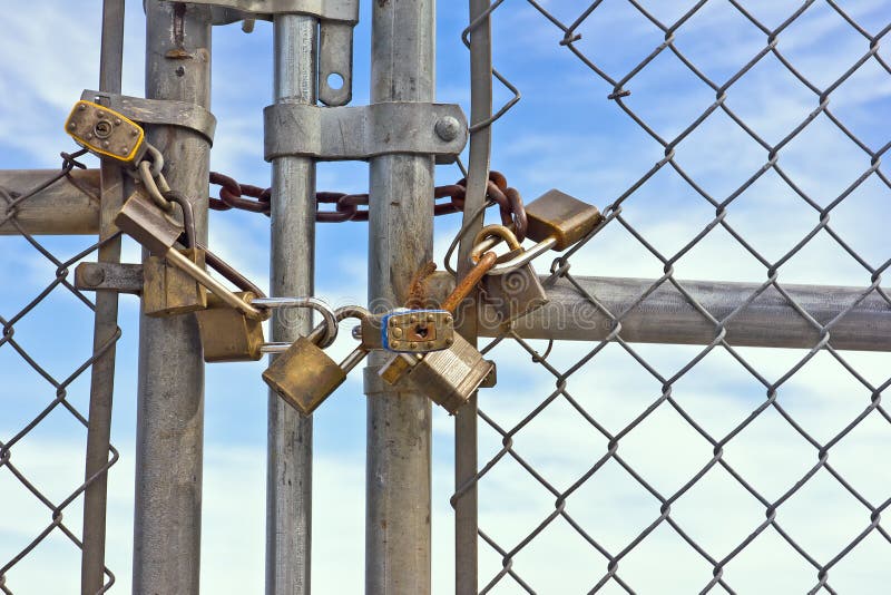 Padlocks Chainlink Fence.