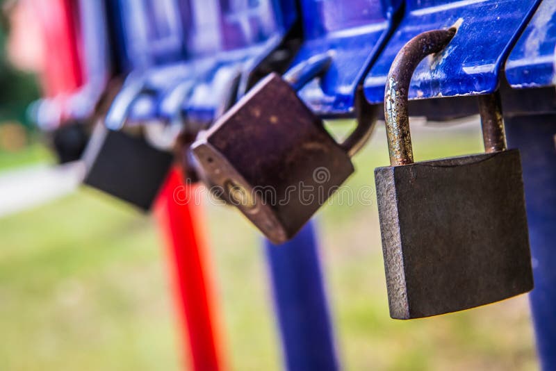 Padlocks on Post boxes stock image. Image of mailman 153509363