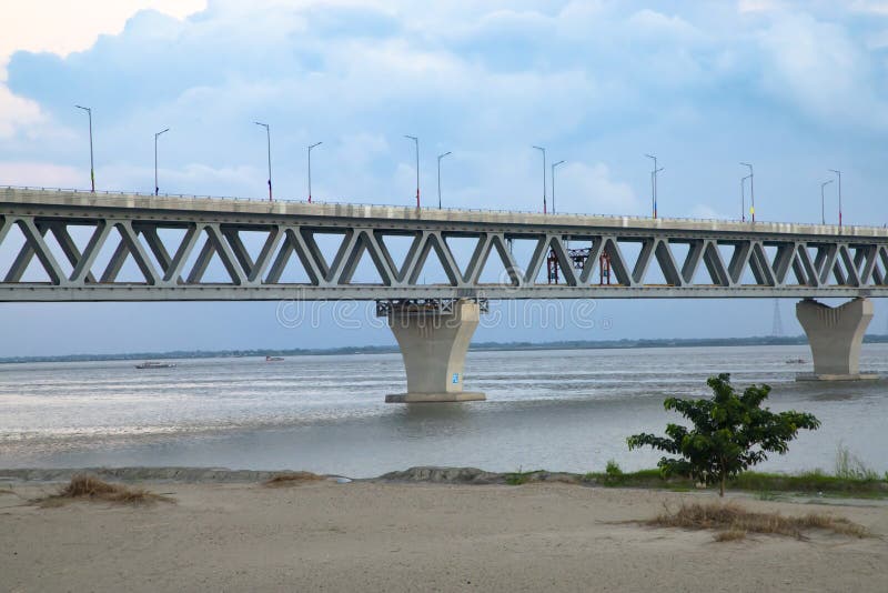 Padma Multipurpose Bridge at Padma River in Bangladesh Stock Photo