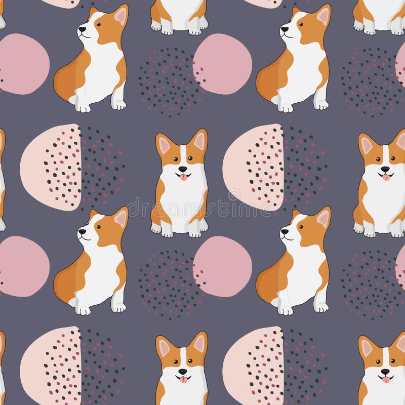 Padrão De Córgi Sem Costura. Cartoon Home Pet Set Fofinhos Para Cartazes  Impressos E Postais. Fundo De Corgi Vetor Ilustração do Vetor - Ilustração  de doméstico, arte: 243853476