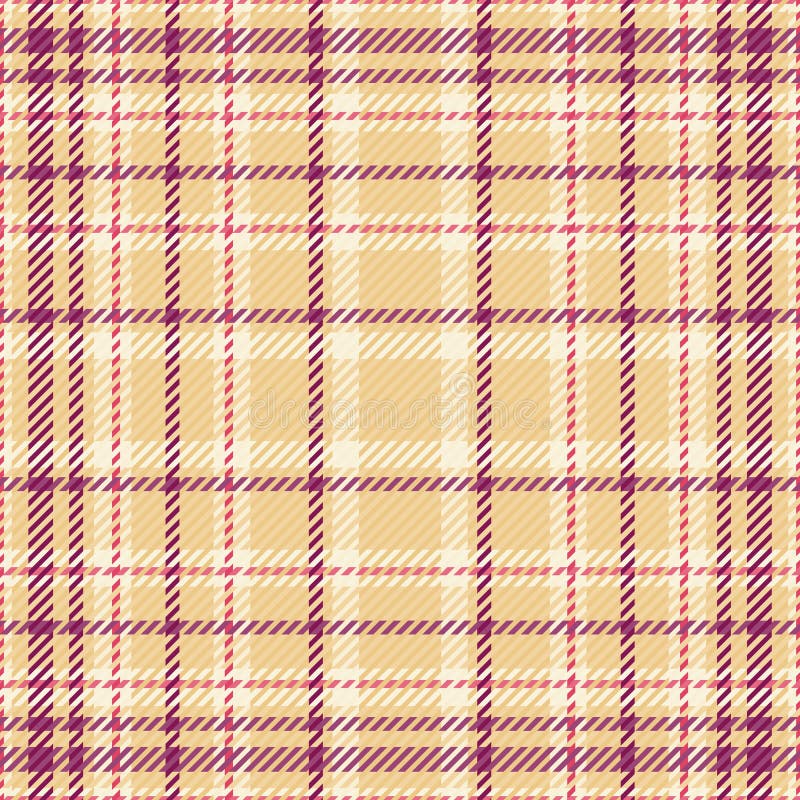 Padrão Xadrez Tartan Com Textura E Cor Quente. Ilustração Vetorial