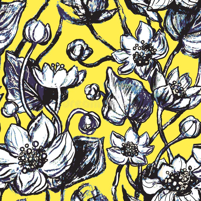 Papel De Parede Sem Costura Com Flores De Lilly Vermelho E Amarelo