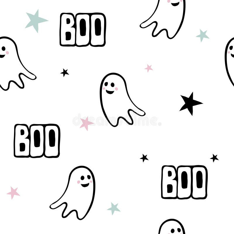 Impressão em tela, arte de parede, desenho de Halloween Boo Ghost