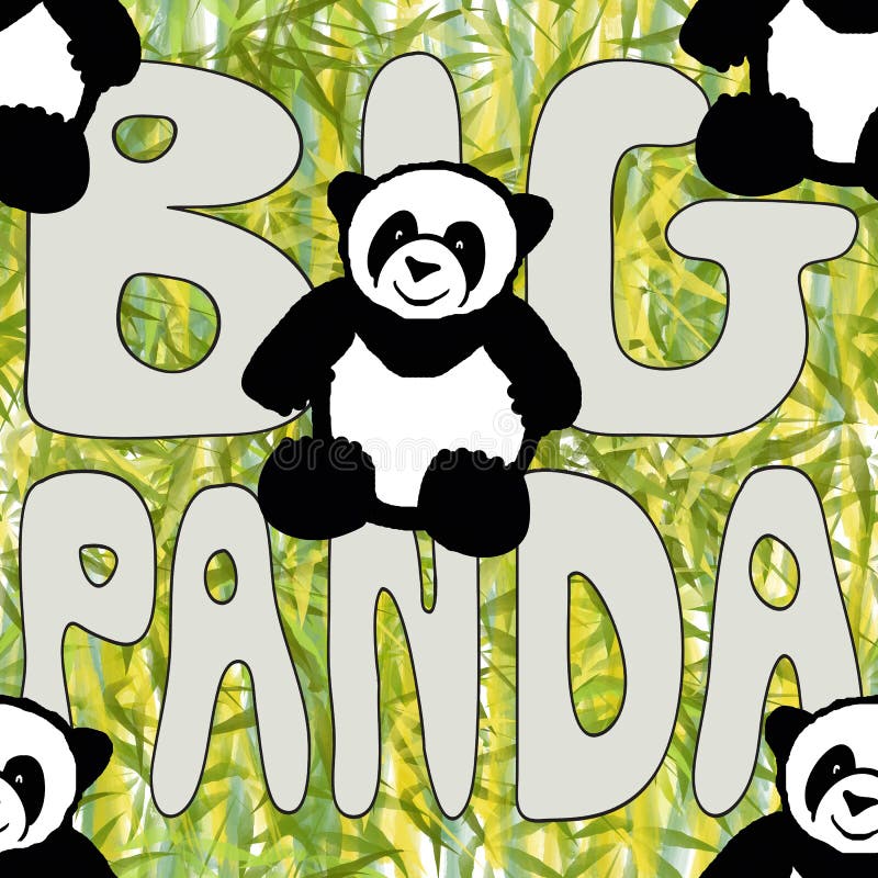 Urso Panda Ou Bambu Desenho Simples De Pincel Preto E Branco