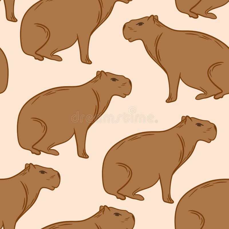 desenho de animal capivara isolado ponto a ponto para colorir