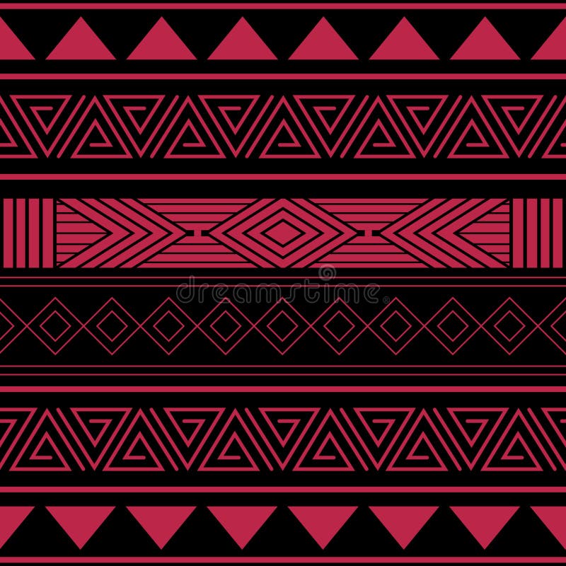 Padrão Uniforme Africano Em Cor Magenta. Gráfico Vetorial Tribal. Desenho  Têxtil De Ornamento. Ilustração do Vetor - Ilustração de roxo, asteca:  279120563