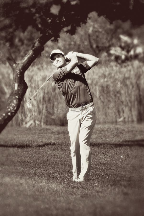 Padraig Harrington sur le 17ème parcours ouvert - NGC2010 image libre de droits Padraig Harrington sur le 17ème parcours ouvert - NGC2010 image libre de droits