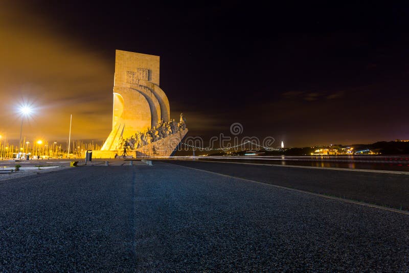 Padrao dos Descobrimentos, Lisbon, Portugal, at night