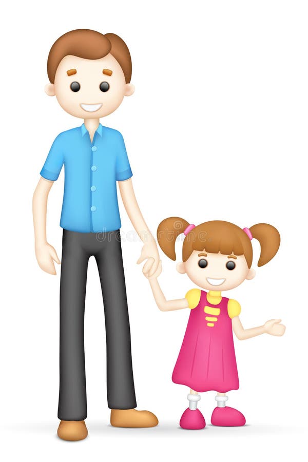 padre 3d e figlia nel vettore illustrazione vettoriale padre 3d e figlia nel vettore illustrazione vettoriale