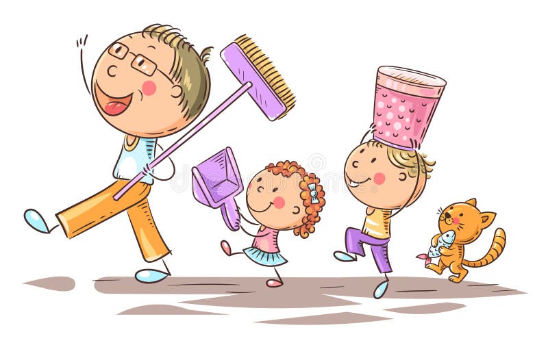 Padre Feliz E Hijos Haciendo Tareas Domésticas Niños Ayudando a Los Padres Ilustración del Vector - Ilustración de muchacha, cabritos: 188429116 Padre Feliz E Hijos Haciendo Tareas Domésticas Niños Ayudando a Los Padres Ilustración del Vector - Ilustración de muchacha, cabritos: 188429116
