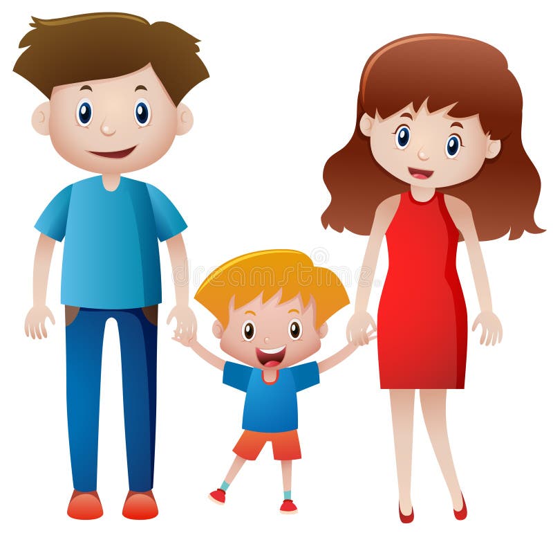 Padres e hijo que llevan a cabo las manos ilustración del vector Padres e hijo que llevan a cabo las manos ilustración del vector