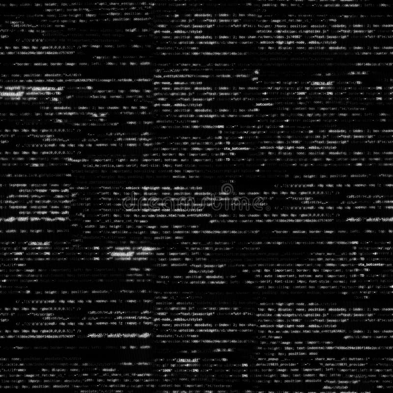 Padrão de fundo do código de computador preto e branco abstrato foto de stock royalty free