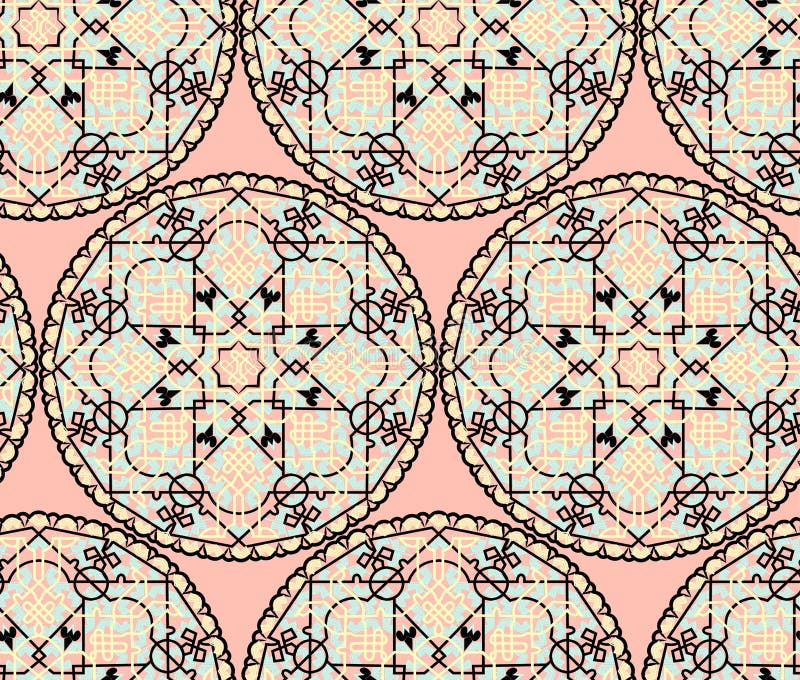 Padrão de mandala sem costura Elementos decorativos venosos Fundo desenhado à mão ilustração do vetor Padrão de mandala sem costura Elementos decorativos venosos Fundo desenhado à mão ilustração do vetor